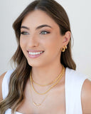 Gargantilha Veneziana Pingente Ondulado Banhado a Ouro 18K - 50 cm