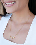 Gargantilha Veneziana Pingente Ondulado Banhado a Ouro 18K - 50 cm