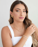 Pulseira Riviera Cristal Fecho Gravata Banhado a Ouro 18K