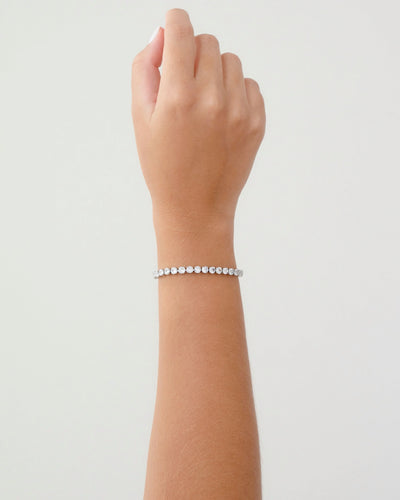 Pulseira Riviera Cristal Fecho Gravata Ródio Branco