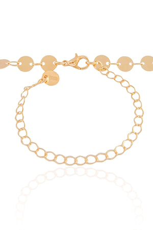 Choker Plaquinhas Redondas Flat Banhado a Ouro 18K