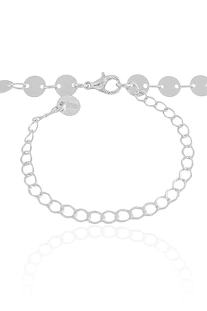 Choker Plaquinhas Redondas Flat Ródio Branco