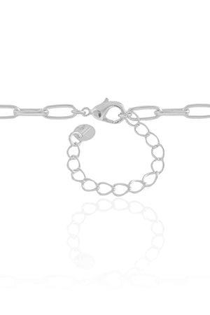 Gargantilha Elos Ovais Ródio Branco