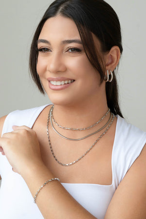 Choker Elos Ovais Ródio Branco