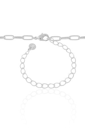 Choker Elos Ovais Ródio Branco