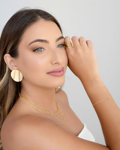 Choker Tripla Elos Banhado a Ouro 18K - 35 cm
