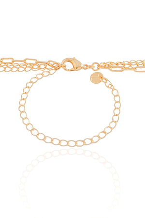 Gargantilha Tripla Elos Banhado a Ouro 18K