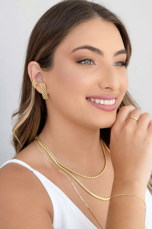 Pulseira Bolinhas Achatadas Banhado a Ouro 18K