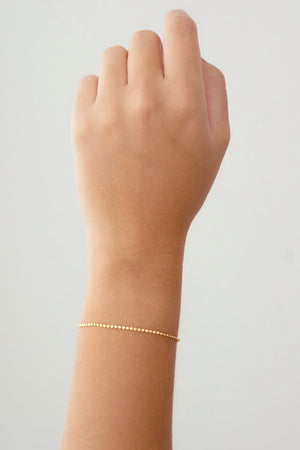 Pulseira Bolinhas Achatadas Banhado a Ouro 18K