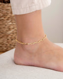 Tornozeleira Elos Ovais Banhado a Ouro 18K