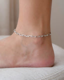 Tornozeleira Elos Ovais Ródio Branco