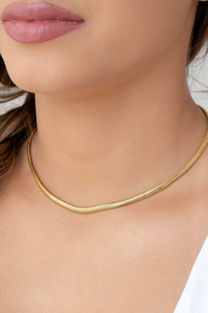 Choker Snake 4 mm Banhado a Ouro 18K