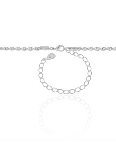 Choker Cordão Baiano 3 mm Ródio Branco - 32 cm