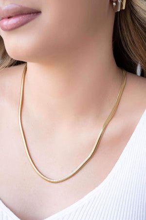 Gargantilha Snake 4 mm Banhado a Ouro 18K