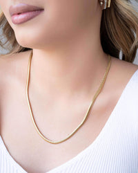 Gargantilha Snake 4 mm Banhado a Ouro 18K