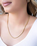 Gargantilha Snake 4 mm Banhado a Ouro 18K