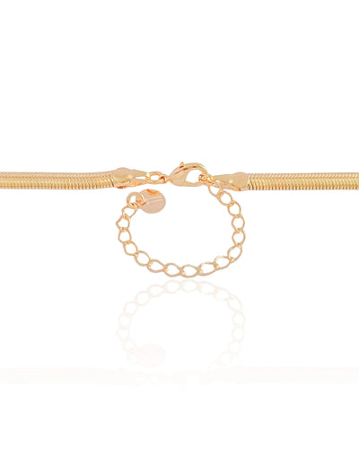 Gargantilha Snake 4 mm Banhado a Ouro 18K - 45cm