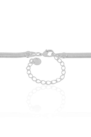 Gargantilha Snake 4 mm Ródio Branco