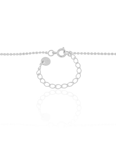 Colar Longo Bolinhas Achatadas Ródio Branco - 80 cm