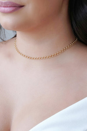 Gargantilhas Elos Trabalhados Banhado a Ouro 18K