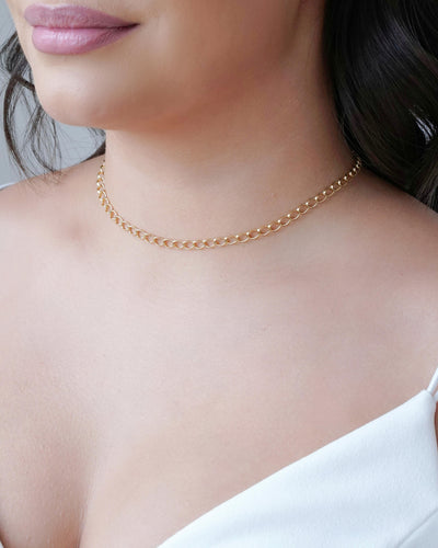 Colar Elos Trabalhados Banhado a Ouro 18K - 45 cm