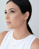 Brinco Argola Click Bolinha Lisa Banhado a Ouro 18K