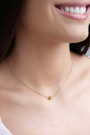 Gargantilha Veneziana Bola Lisa Banhado a Ouro 18K