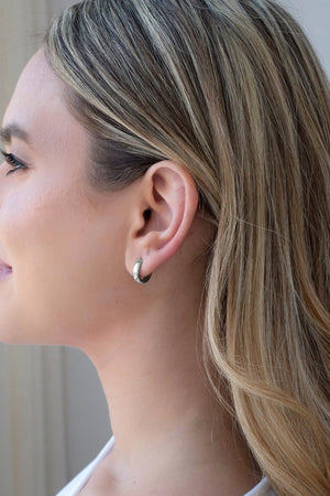 Brinco Argola Lisa 1.3 cm Ródio Branco