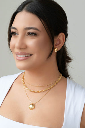 Brinco Redondo Liso Tamanho G Banhado a Ouro 18K