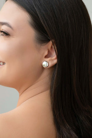 Brinco Redondo Liso Tamanho G Ródio Branco