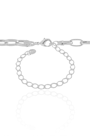 Choker Elos Ovais Lisos Ródio Branco