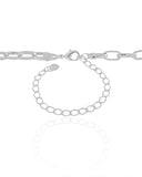 Choker Elos Ovais Lisos Ródio Branco