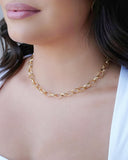 Choker Elos Ovais Lisos Banhado a Ouro 18K