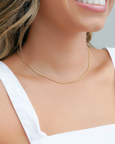 Choker Rabo de Rato 2 mm Banhado a Ouro 18K - 32 cm