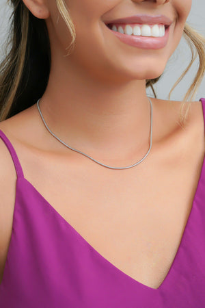 Choker Rabo de Rato Ródio Branco