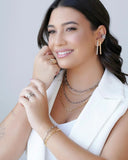 Brinco Palito Liso Reto Banhado a Ouro 18K