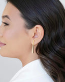 Brinco Palito Liso Reto Banhado a Ouro 18K