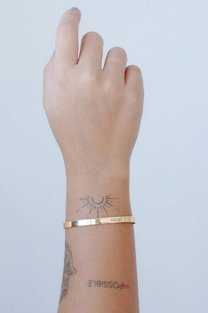 Bracelete Liso Banhado a Ouro 18K