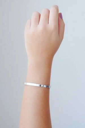 Bracelete Liso Ródio Branco