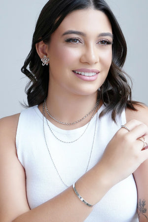 Anel Bolinhas Lisas Tamanho 19 Ródio Branco