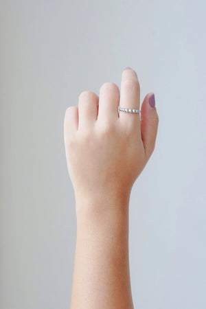 Anel Bolinhas Lisas Tamanho 22 Ródio Branco