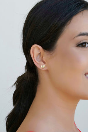 Brinco Coração Liso Banhado a Ouro 18K