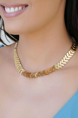 Choker Escamas 12 mm Banhado a Ouro 18K