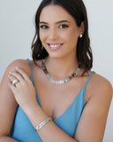 Choker Escamas 12 mm Ródio Branco