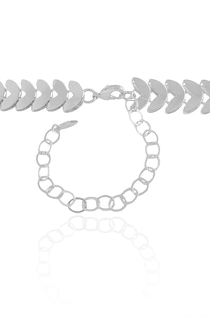 Choker Escamas 12 mm Ródio Branco