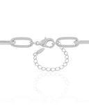 Gargantilha Elos Ovais 8 mm Ródio Branco - 45 cm