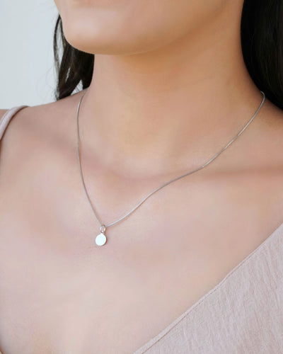 Gargantilha Veneziana Redondo Flat Liso Ródio Branco