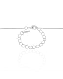 Gargantilha Veneziana Redondo Flat Liso Ródio Branco