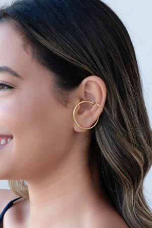 Brinco Argola Tubo 3.3 cm Banhado a Ouro 18K