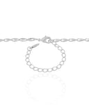 Gargantilha Longa Plaquinhas Duplas Ródio Branco